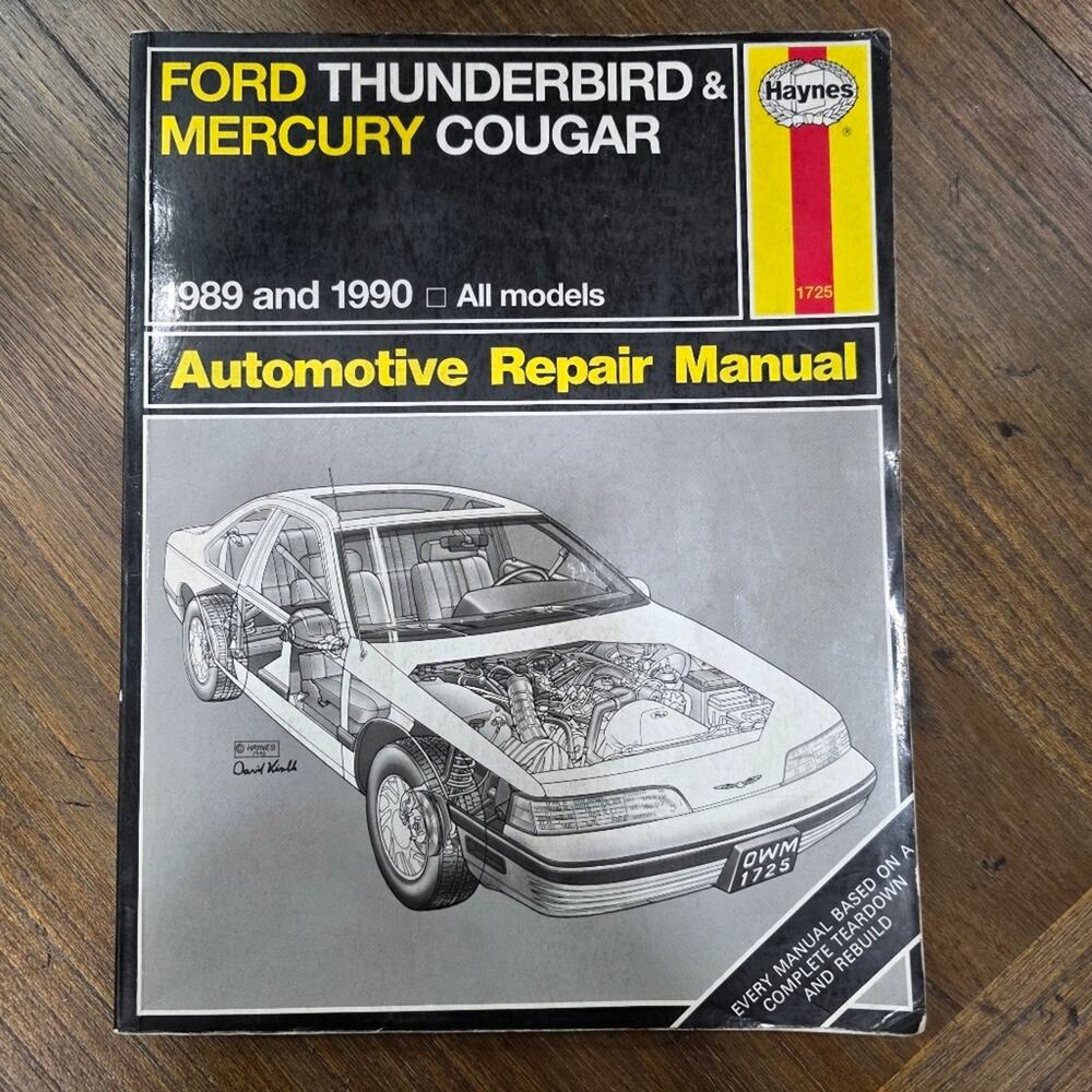 Vintage 1990 Haynes Ford Thunderbird & Mercury Cougar Repair Manual